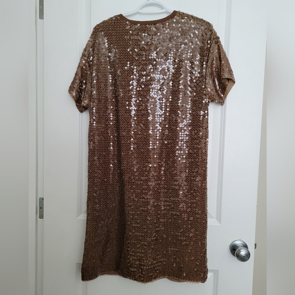ottod'ame brown sequin tshirt dress size 10 - Picture 2 of 9